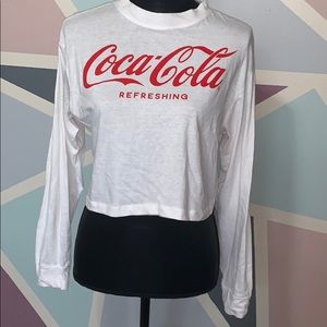 Long sleeve coca-cola crop top